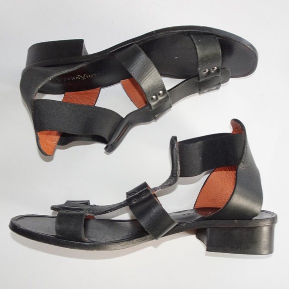 Modern Vintage Tanji Black Leather Gladiator Sandal - Picture 3 of 9